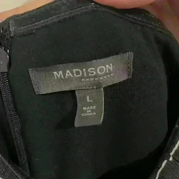 Madison Navy Striped Jumpsuit size L - Picture 10 of 10